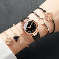 Leisure frosted digital belt women's watch starry night light girl's watch plastic case quartz watch Qme black