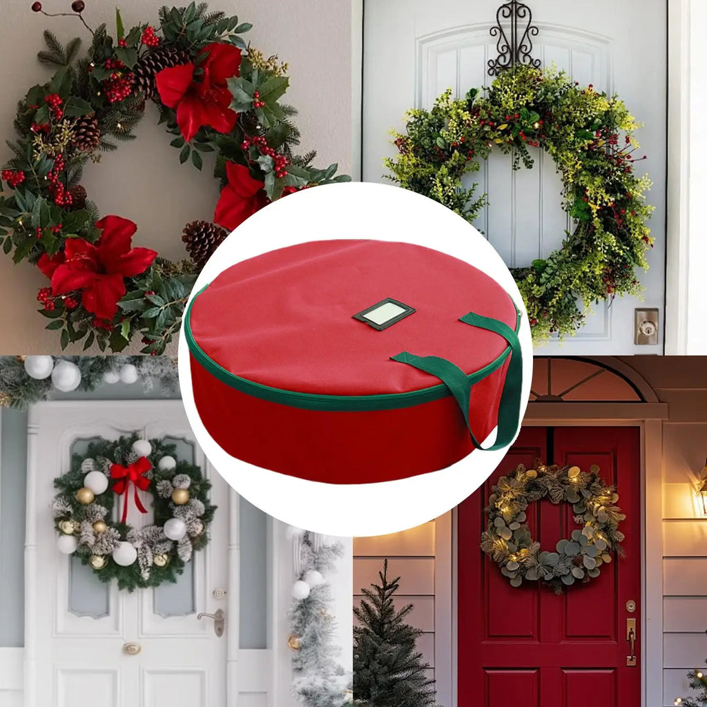 Wreath Storage Container Dust-Proof Stackable Organizers 600D Oxford Wreath Boxes For Storage For Christmas Clothes Ornament Qme