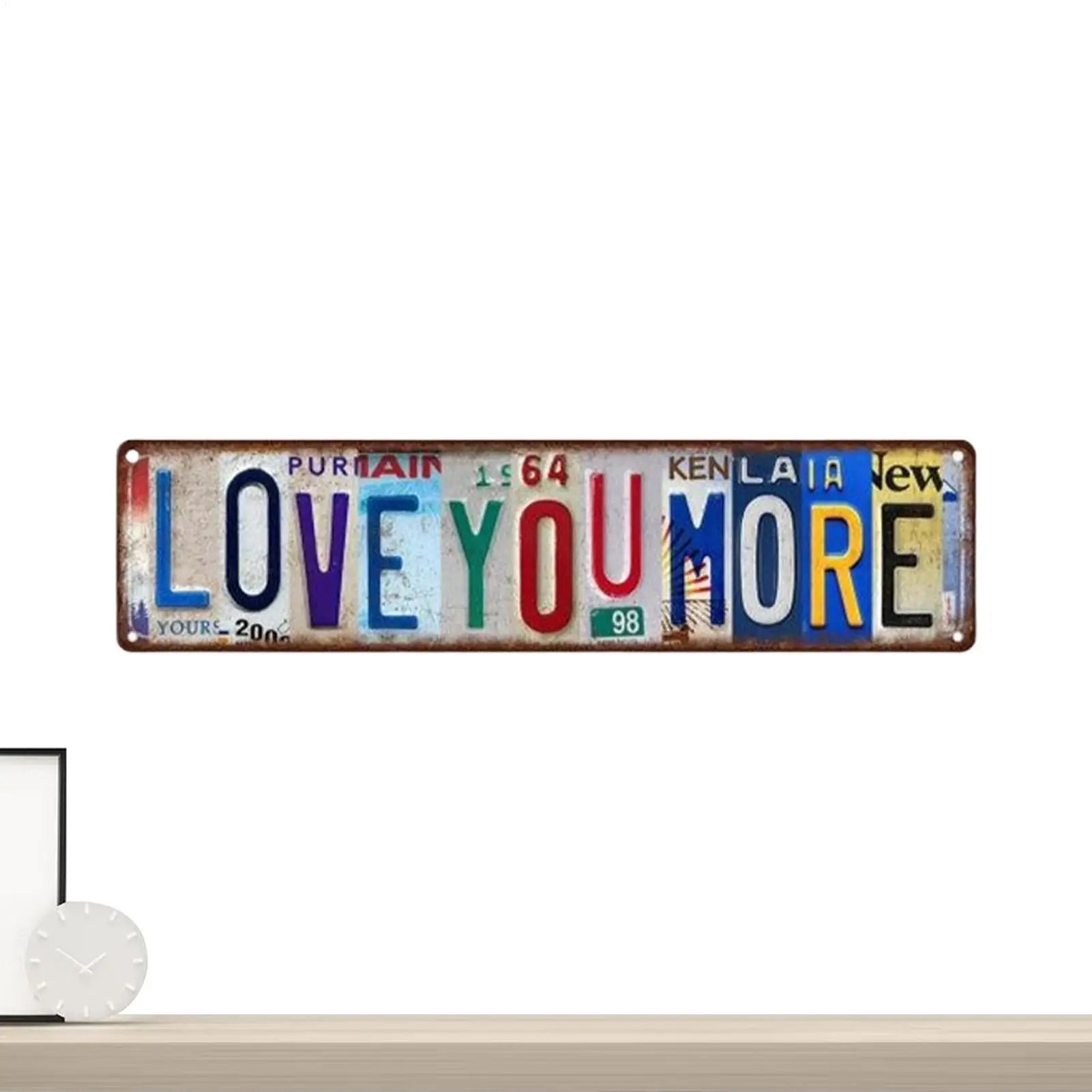 Love You More Sign Metal Romantic Vintage Home Decor Rustic Bar Decor for Offices Living Room Bathroom Gate Apartment Indoor Qme