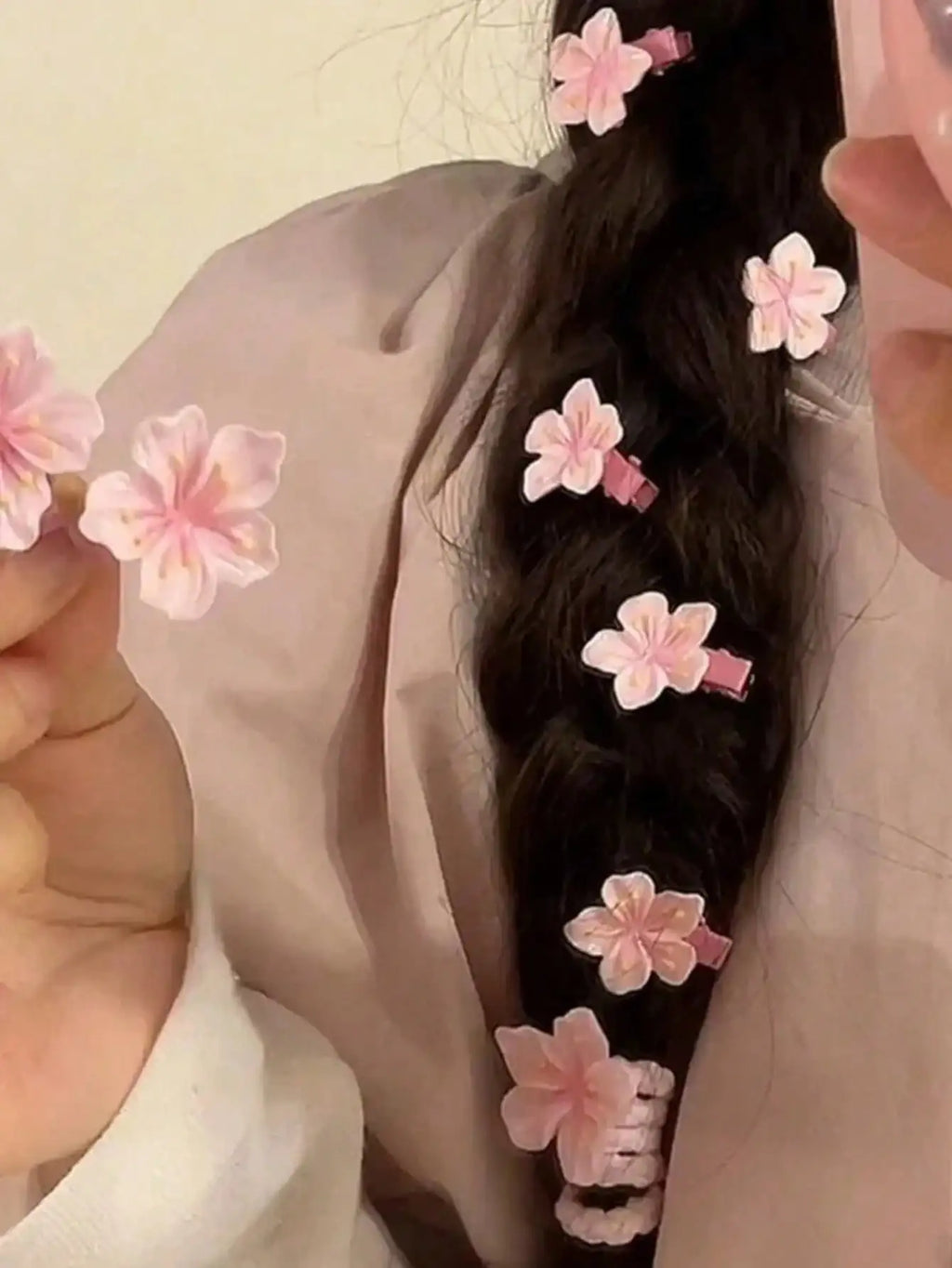 Women's Fashion Chrysanthemum Hair Clip Cherry Blossom Sweet Flower Qme