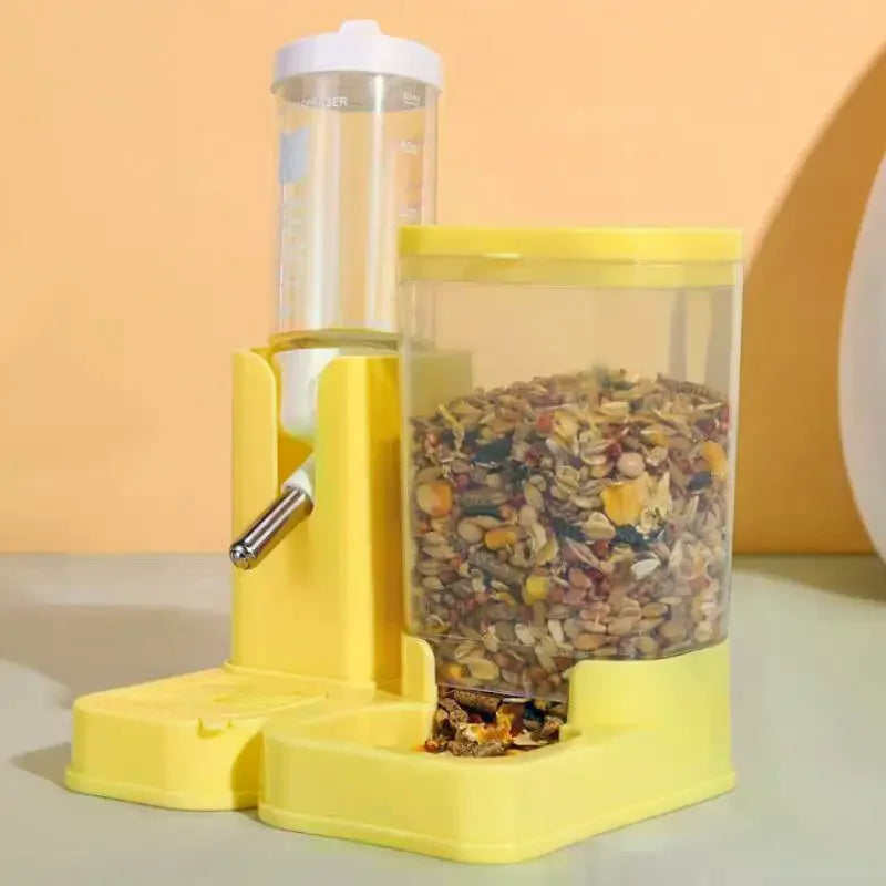 Hamster Waterer And Feeder 2In1 Hamster Water Bottle Large Capacity Leakproof Automatic Feeder Food Water Dispenser Supplies Qme