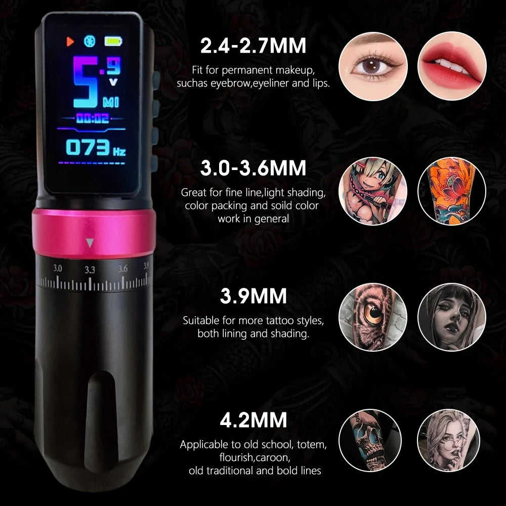 CAVARUND TANG Tattoo Kit Tattoo Machine New Cool Tattoo Pen Kit For Permanent Makeup Tattoo Machine Kit Wireless Tattoo Gun Kit Qme