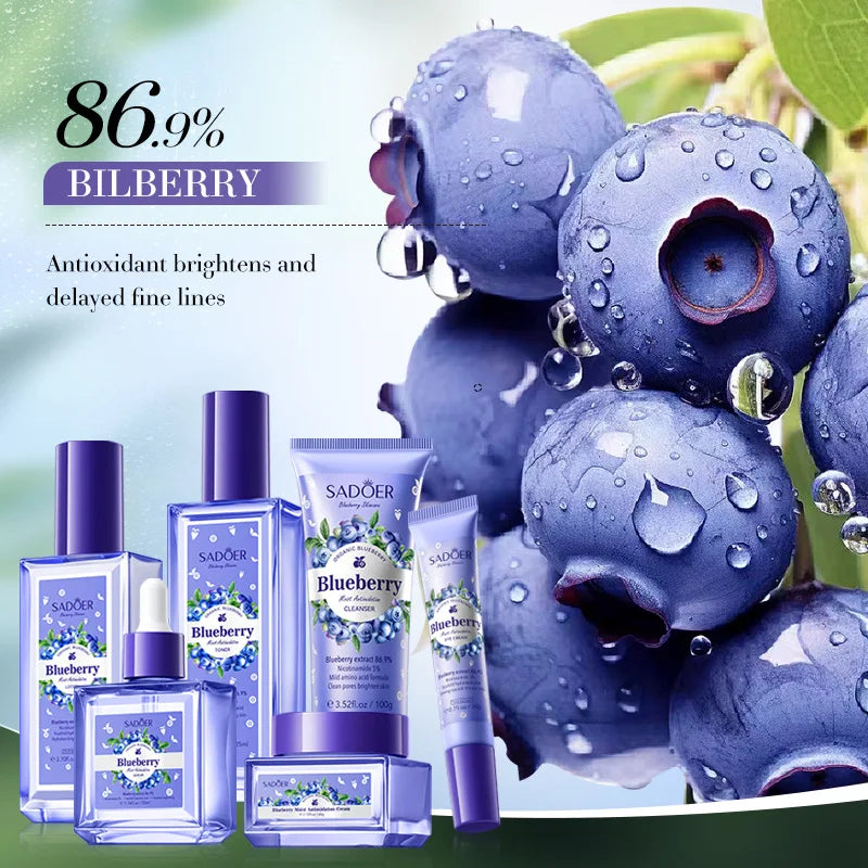 Blueberry Hyaluronic Acid Moisturizing Six-piece Hydrating Skincare Qme
