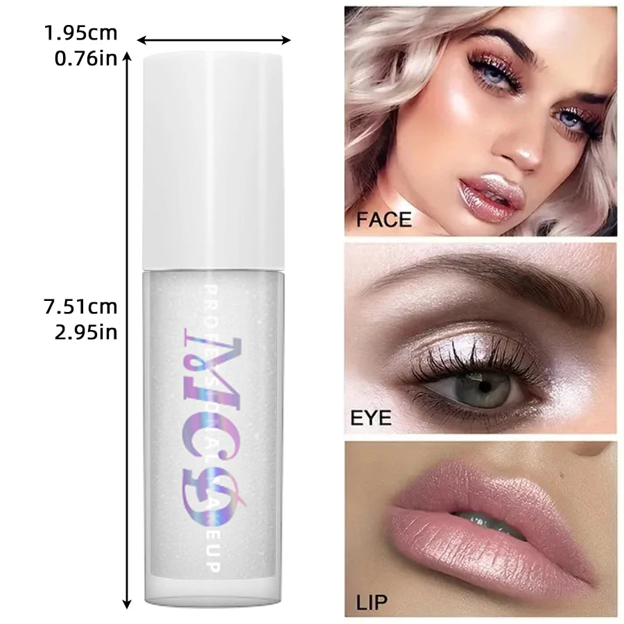7-Color Diamond Liquid Highlighter Spray Waterproof Gloss Glitter Qme