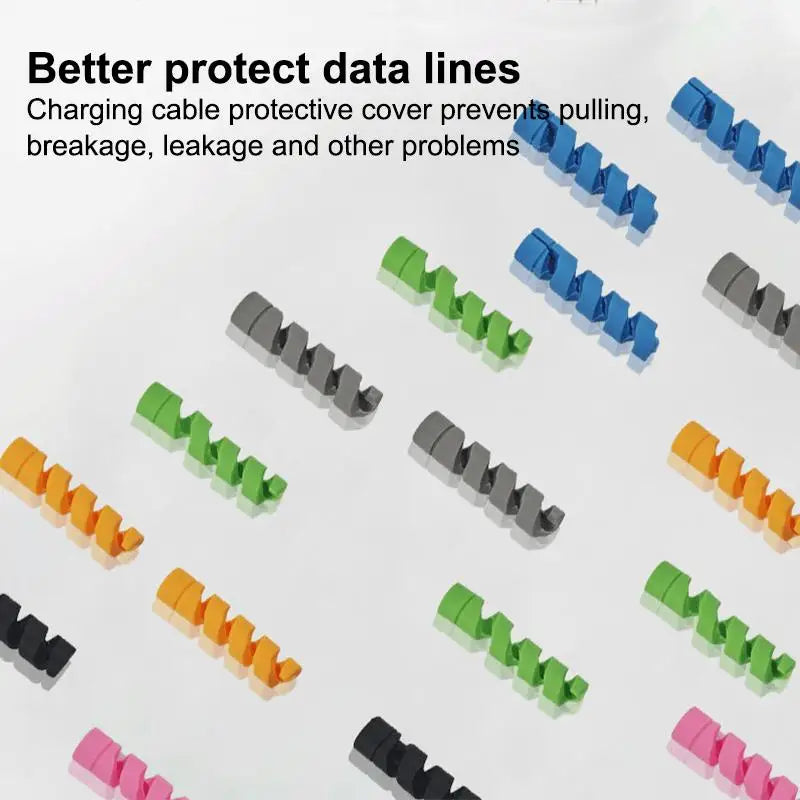 Silicone Spiral Cable Winder Durable USB Wire Protection Cord Saver Qme