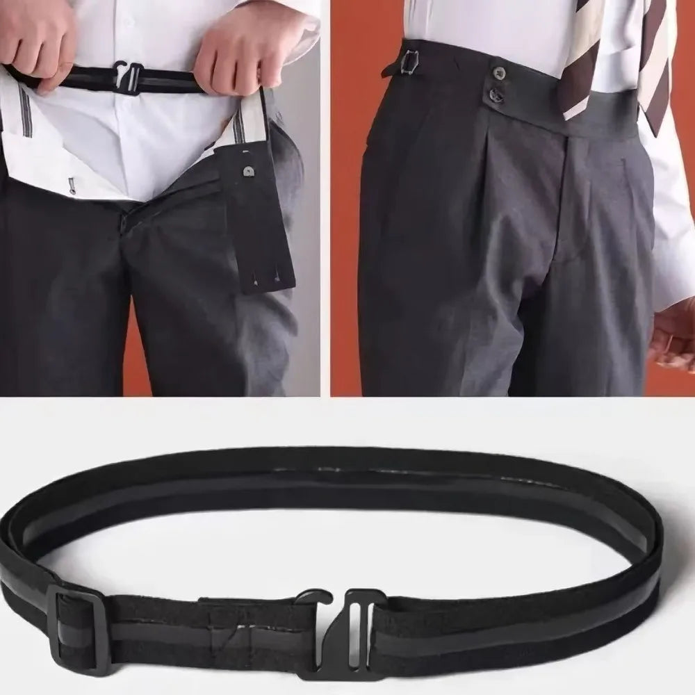 Men's Elastic Shirt Fixed, Stretchable and Adjustable Waistband, Flexible and Comfortable, Silicone Contacts Qme