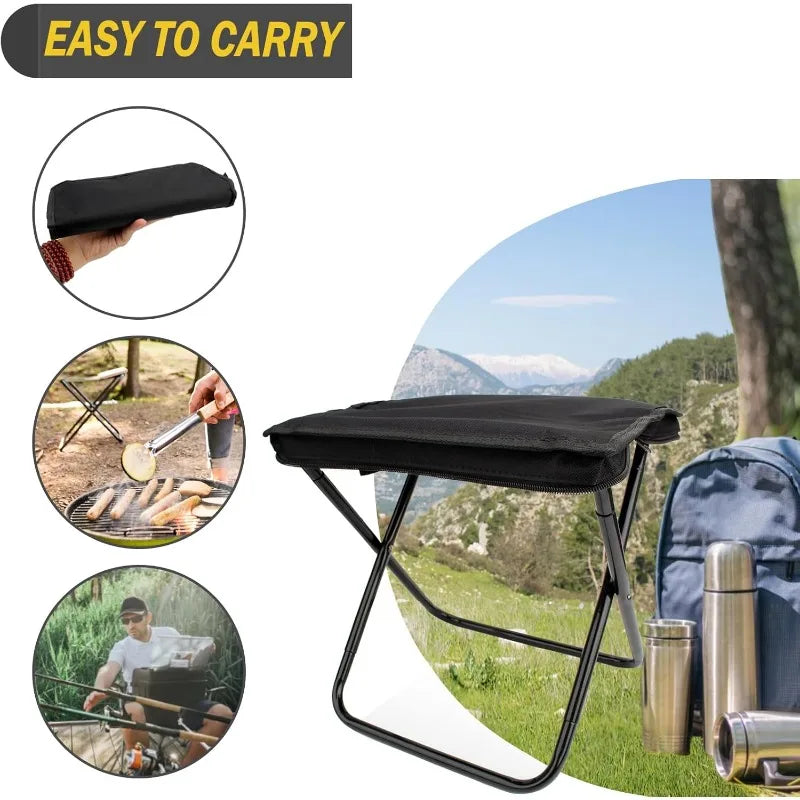 Portable Folding Camping Stool Carry Bag Lightweight Collapsible Qme