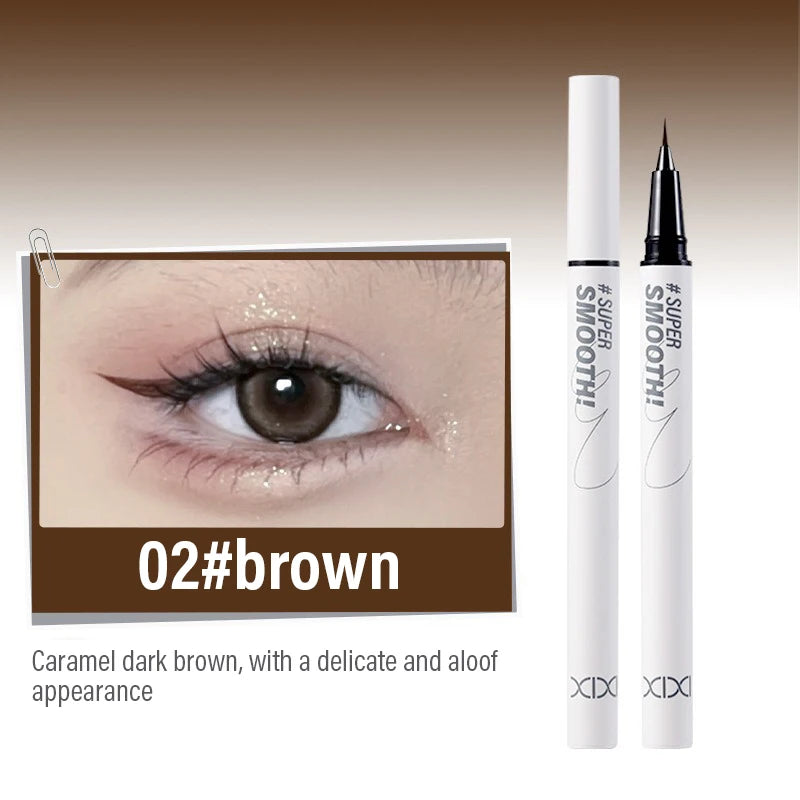 Micro-Sculpt Eyeliner Ultra Fine 0.01mm Tip for Lashes & Brows 24H Waterproof No-Smudge Smooth Black Brown White Eyeliner Makeup Qme 02 brown
