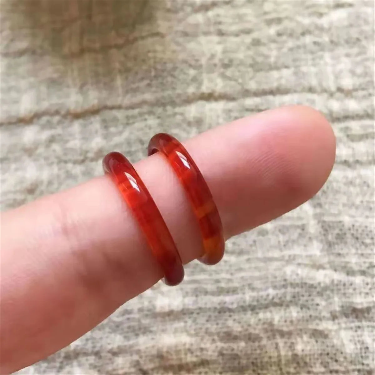 Chinese Style Imitation Natural Glass Ring Ancient Court Fashion Minimalist Couple Ring Glass Jewelry Charming Gift Wholesale Qme 1 piece 4