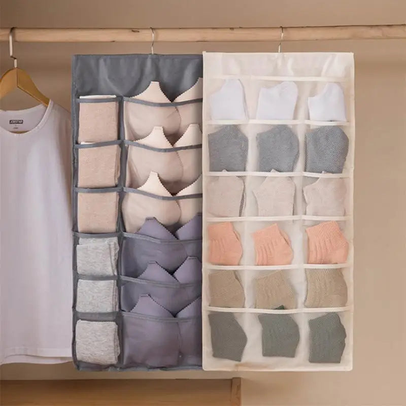 Double Sides Underwear Storage Hanging Bag Dormitory Home Wardrobe Qme