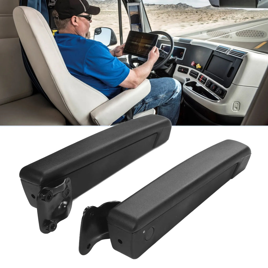 1Pair of Car Adjustable Seat Armrest Shock Resistant PU Sponge Black Universal for Automobiles Trucks Adjustable Armrest Qme