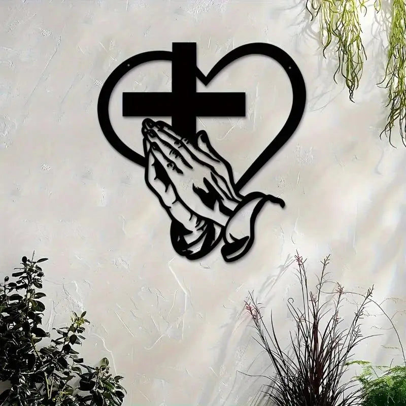 1Pcs Metal Cross Sign Wall Art Decoration Easter Thanksgiving Wall Hanging Decoration,Office Living Room Wall Decor Room Decor Qme