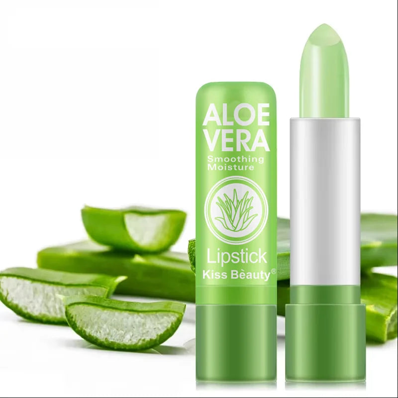1pcs Aloe Vera Moisturizing Lipstick Lasting Nutritional Repair Lipsticks Anti Drying Color Changing Waterproof Natural Lip Care Qme 1pcs