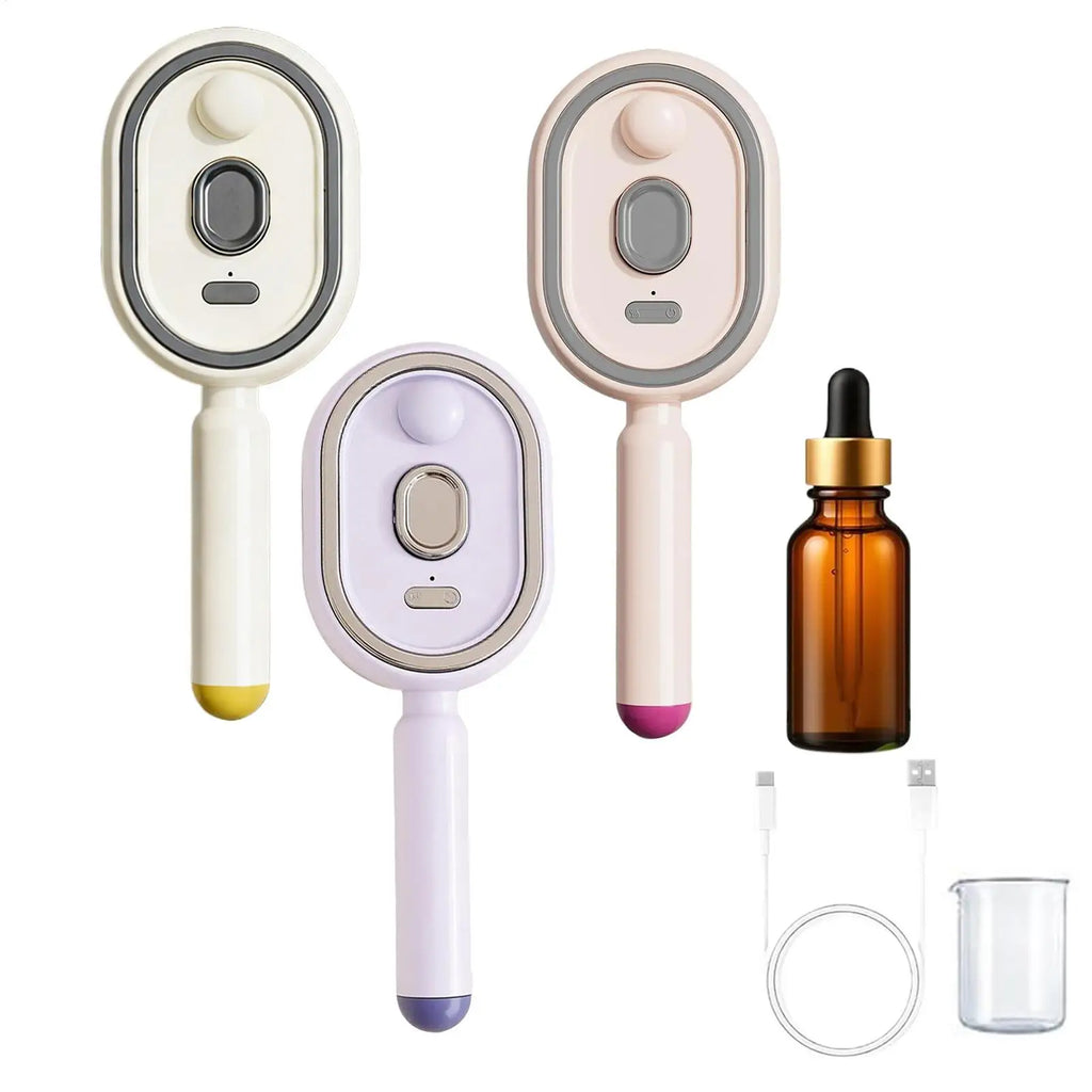 Steam Brush for Hair Rechargeable Detangling Comb with Oil Measuring Cup Steam Straightener Brush for Home Smoothing Curly Thick Qme