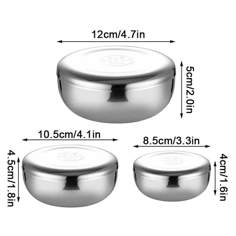 Stainless Steel Bowl Korean Big Cooked Rice Cover Single Layer Qme