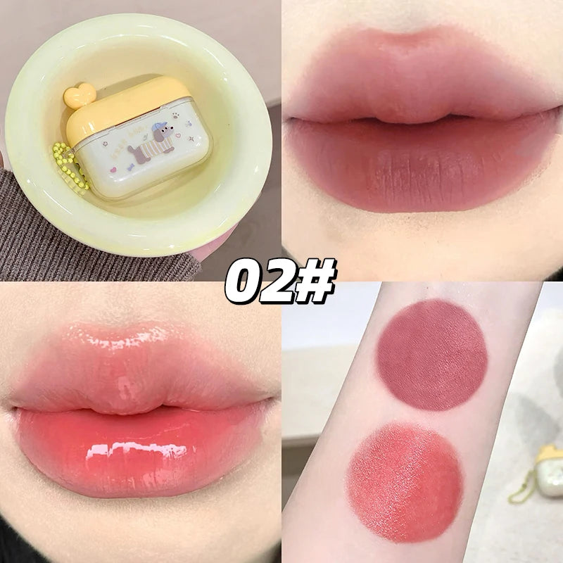 GEGE BEAR Water Gloss Velvet Matte Lip Glaze Combination Two-pack Qme GX1552-02