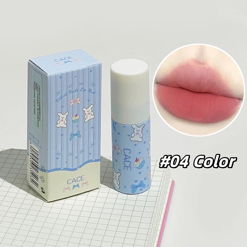 Little Bunny Lip Mud Velvet Nude Matte Texture Silky Lipstick Makeup Qme NO.C78-4