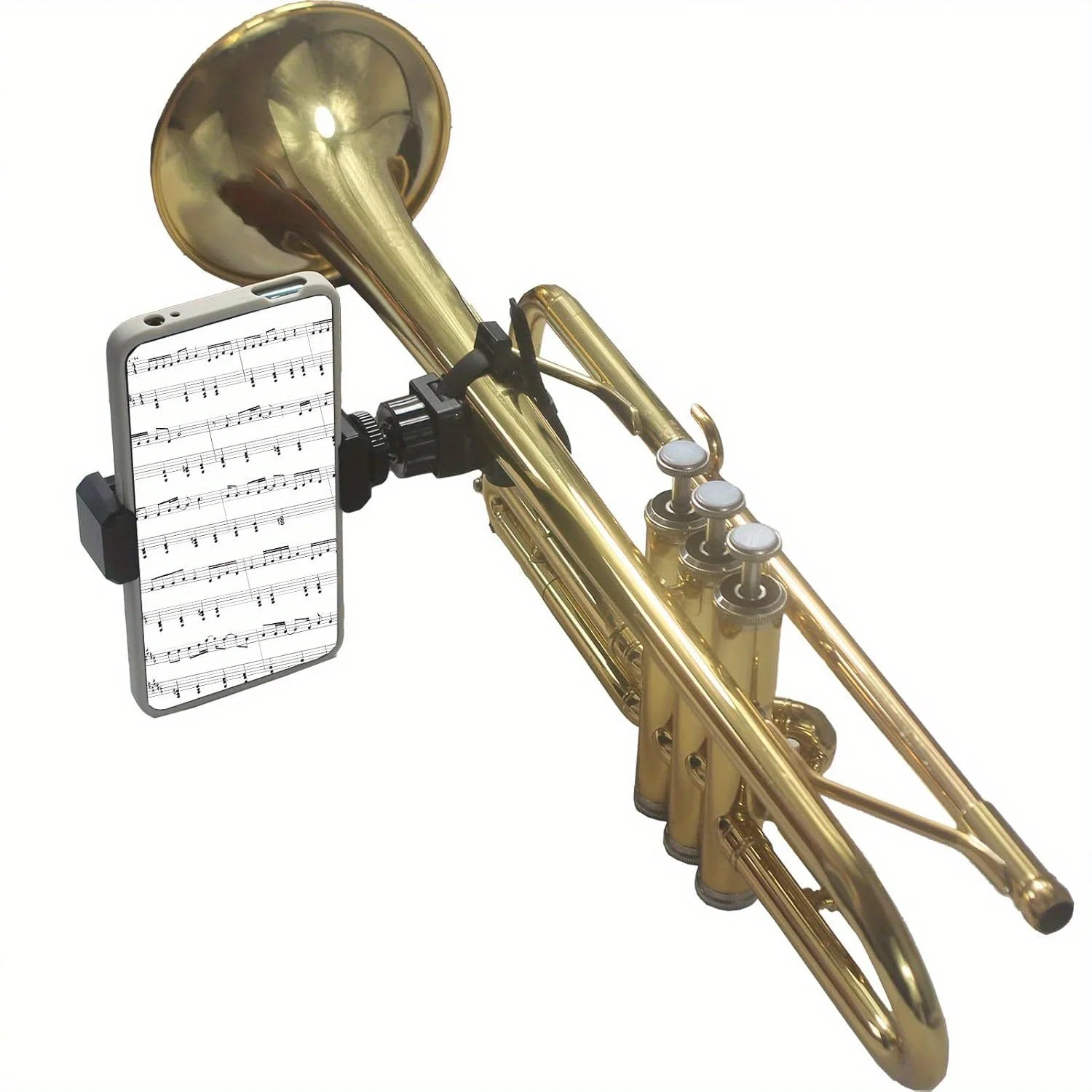 Adjustable Trumpet Phone Music Lyre Clamp Low Brass Lyre for Cornet,Clarinet,Trombone (Round Pipe Diameters0.4-2.2inch Adjutable Qme