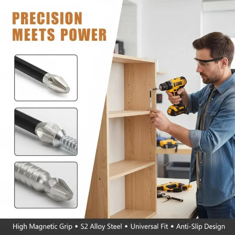 Magnetic Screwdriver Drill Bit Strong Durability Universal Anti-slip Qme