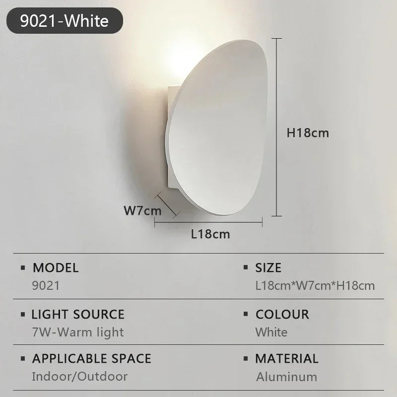 LED Wall Lamp Indoor Outdoor IP65 Waterproof Modern Minimalist Aluminum Light for Home Porch Garden AC85-265V Qme WHITE