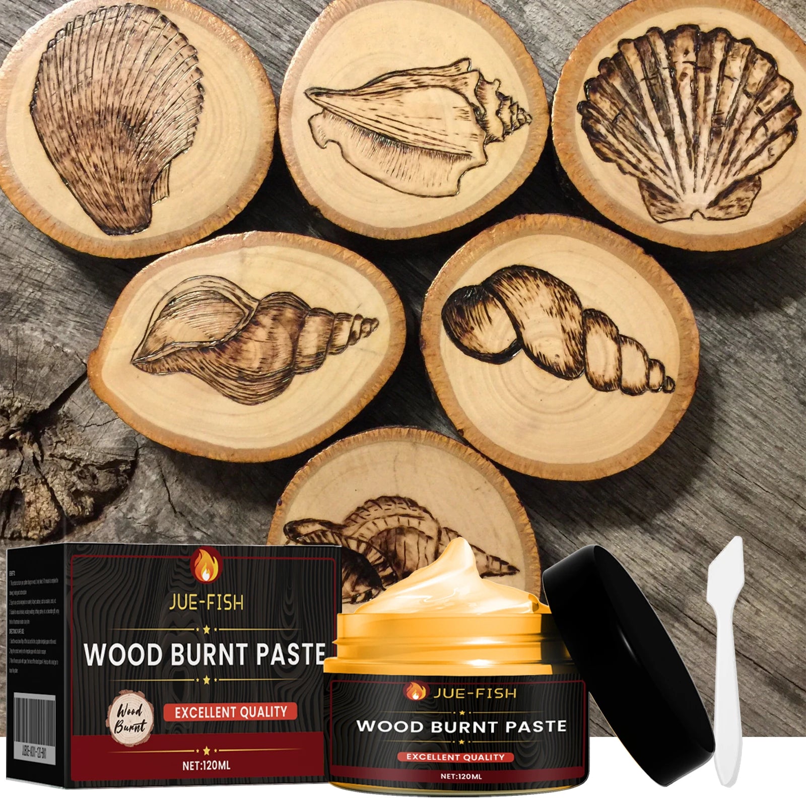 Original Wood Burning Paste Quickly Shaping Patterns Inspiring Artistic Creativity Easy to Use DIY Pyrography Wood Burning Cream Qme