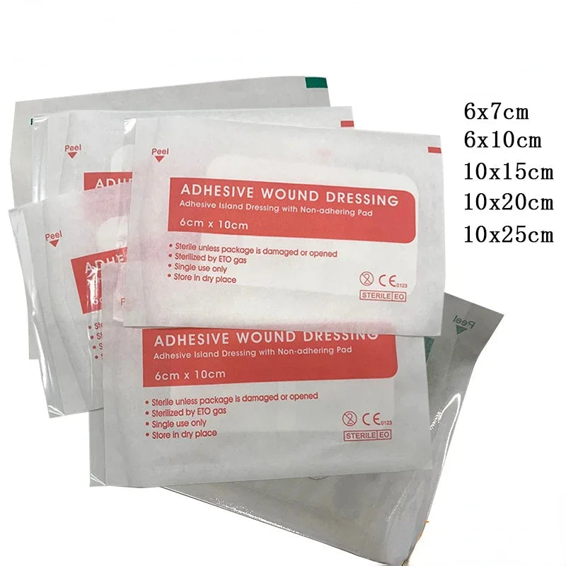 100Pcs Breathable Self-adhesive Wound Dressing Band Aid Bandage Large Wound First Aid Wound Hemostasis First Aid Kit 6x10cm Qme