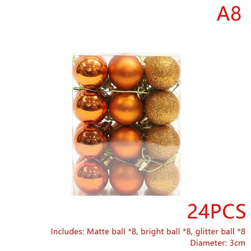 Round Christmas Ball Ornaments Hanging Xmas Tree Decor Balls Home Qme A8