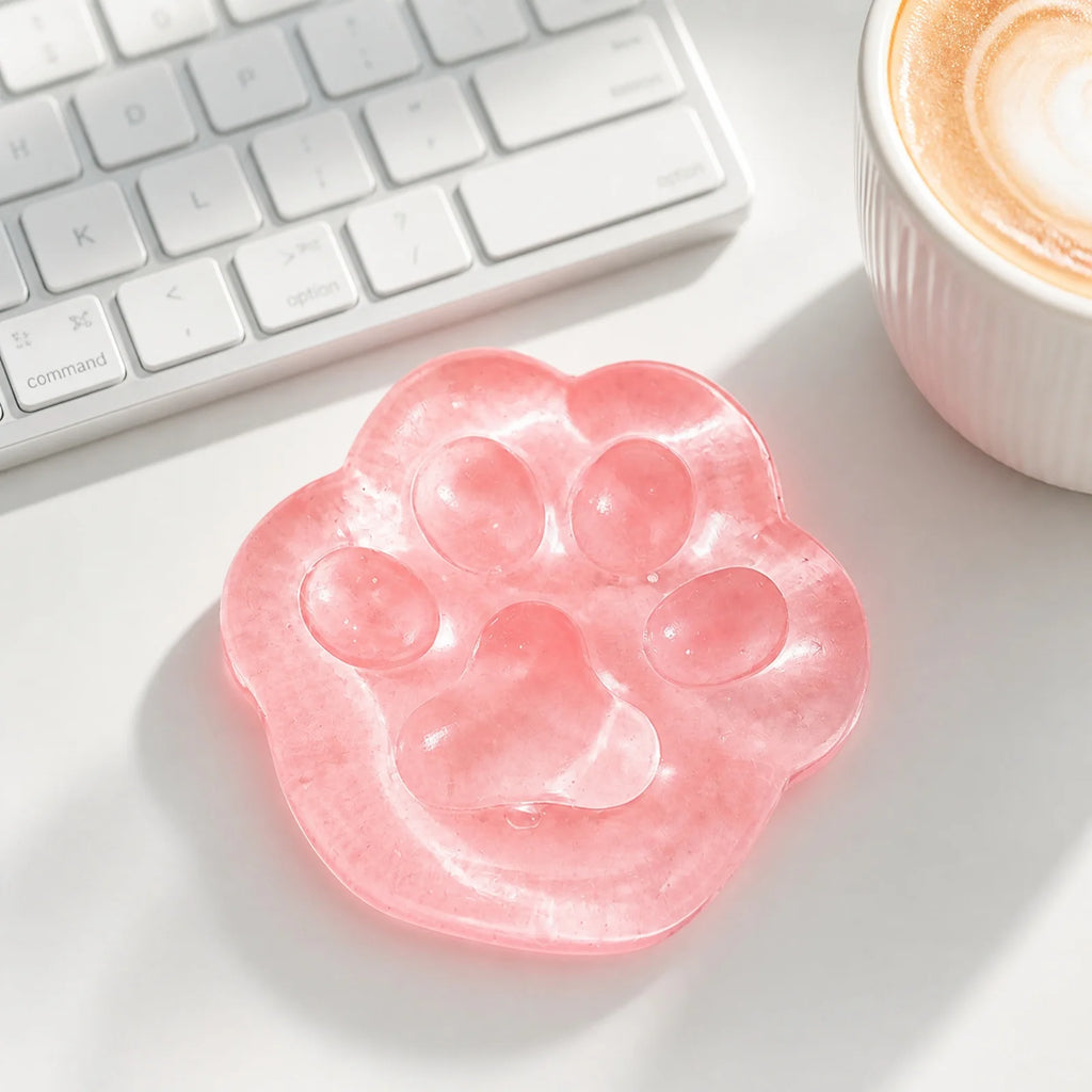Small Peach Pink Cat Paw Soft Slow-rising Toy Fun Stress Relieving Fidget Toy Holiday Party Decoration Creative Gift Qme