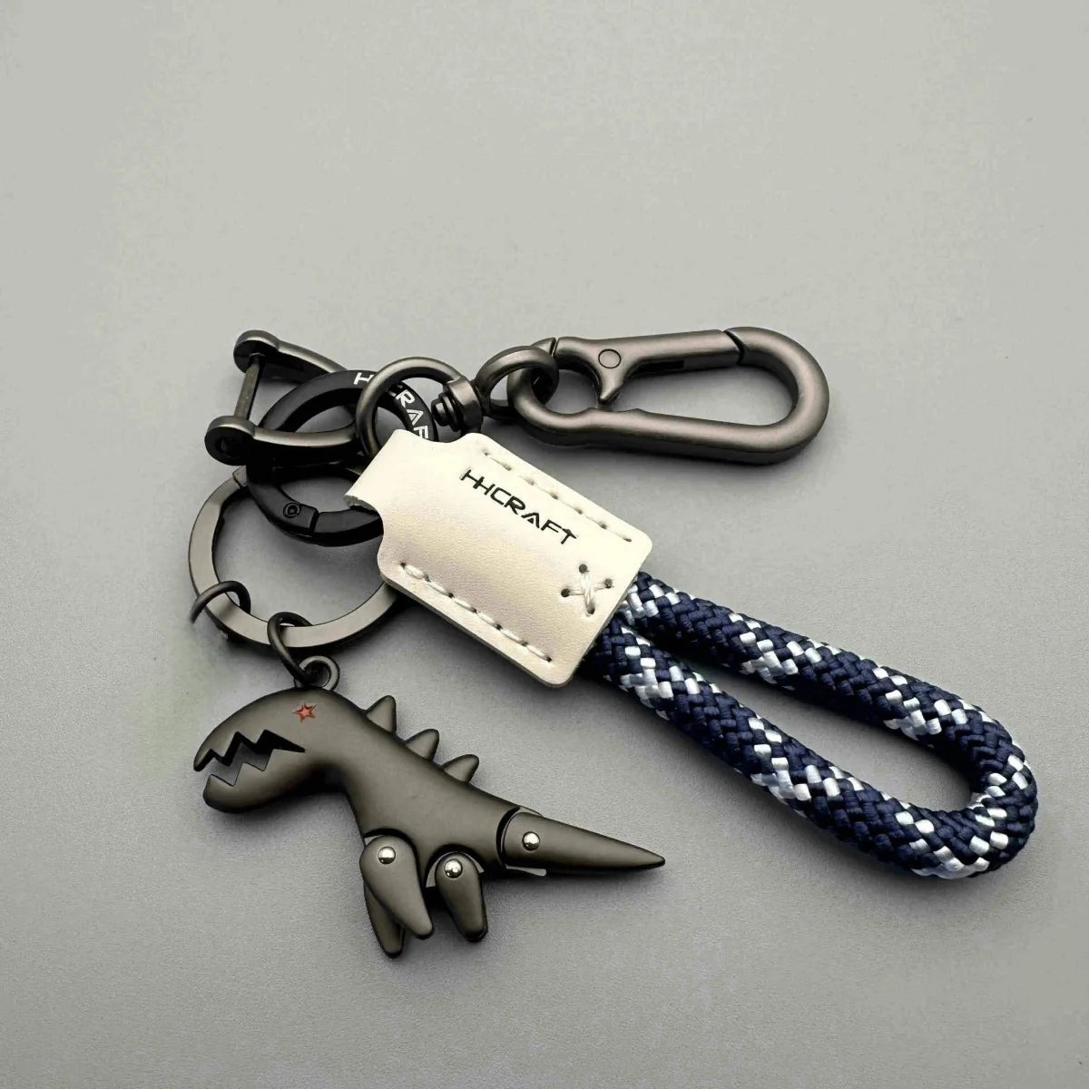 Motorcycle Decoration Accessories and Car Keychain Single Leather Woven Rope Metal Keychain Handbag Pendant Small Gift Qme Style 1