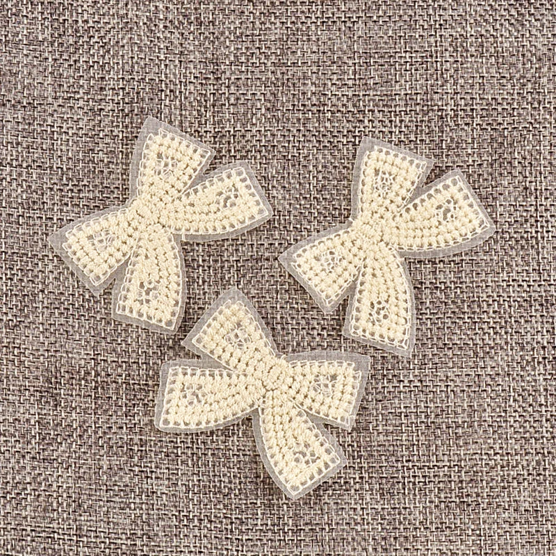 20pcs 21-55mm Mix Lace Bow Shape Appliques For DIY Clothing Bag Decoration Sewing Accessory Exquisite Patch Without Gum cp4186 Qme 20pcs 5.2x4.3cm