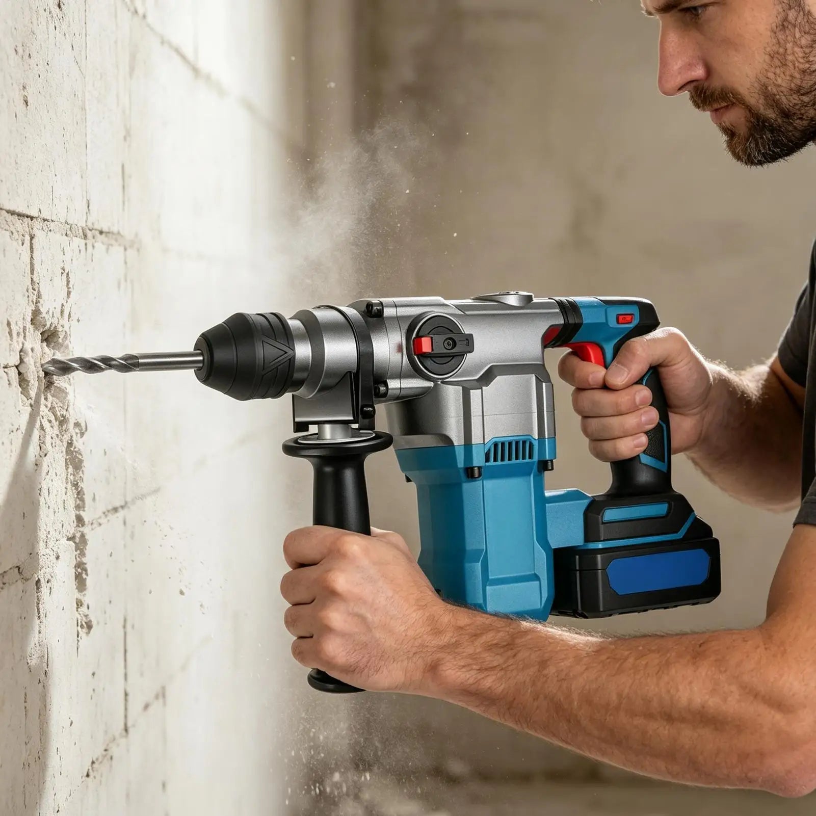 Adjustable Hammer Drill Side Handle Anti-slip Shock Absorption Qme
