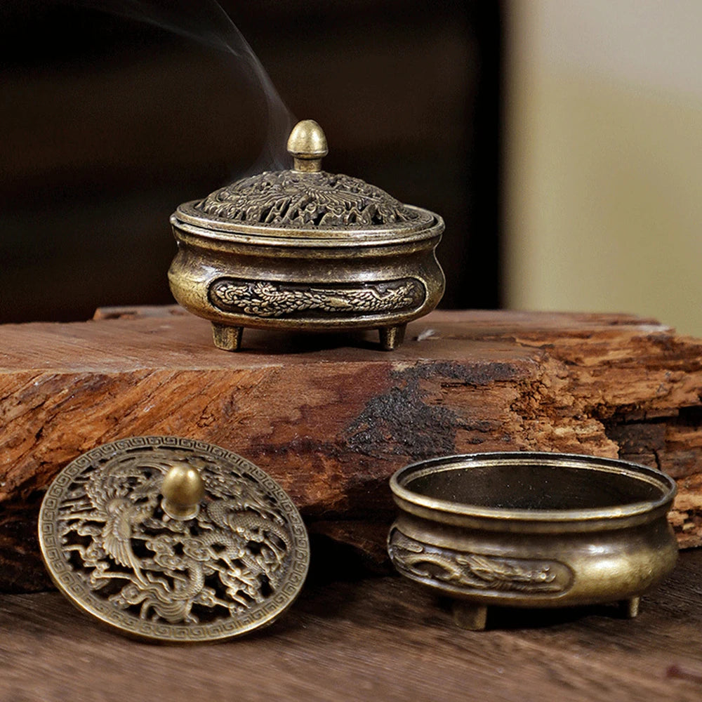 1PC Longfeng Fingertip Stove, Three-Legged Small Incense Burner, Non-Stick Powder Tray, Creative Aromatherapy Burner Qme Default Title