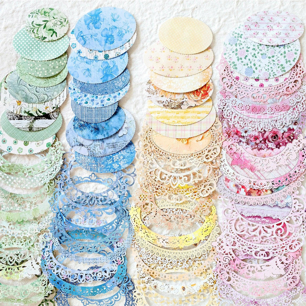 10 pcs Large size Hollow lace material paper DIY Scrapbooking Diary Album Creativity handmade Decorative Junk Journal Supplies Qme