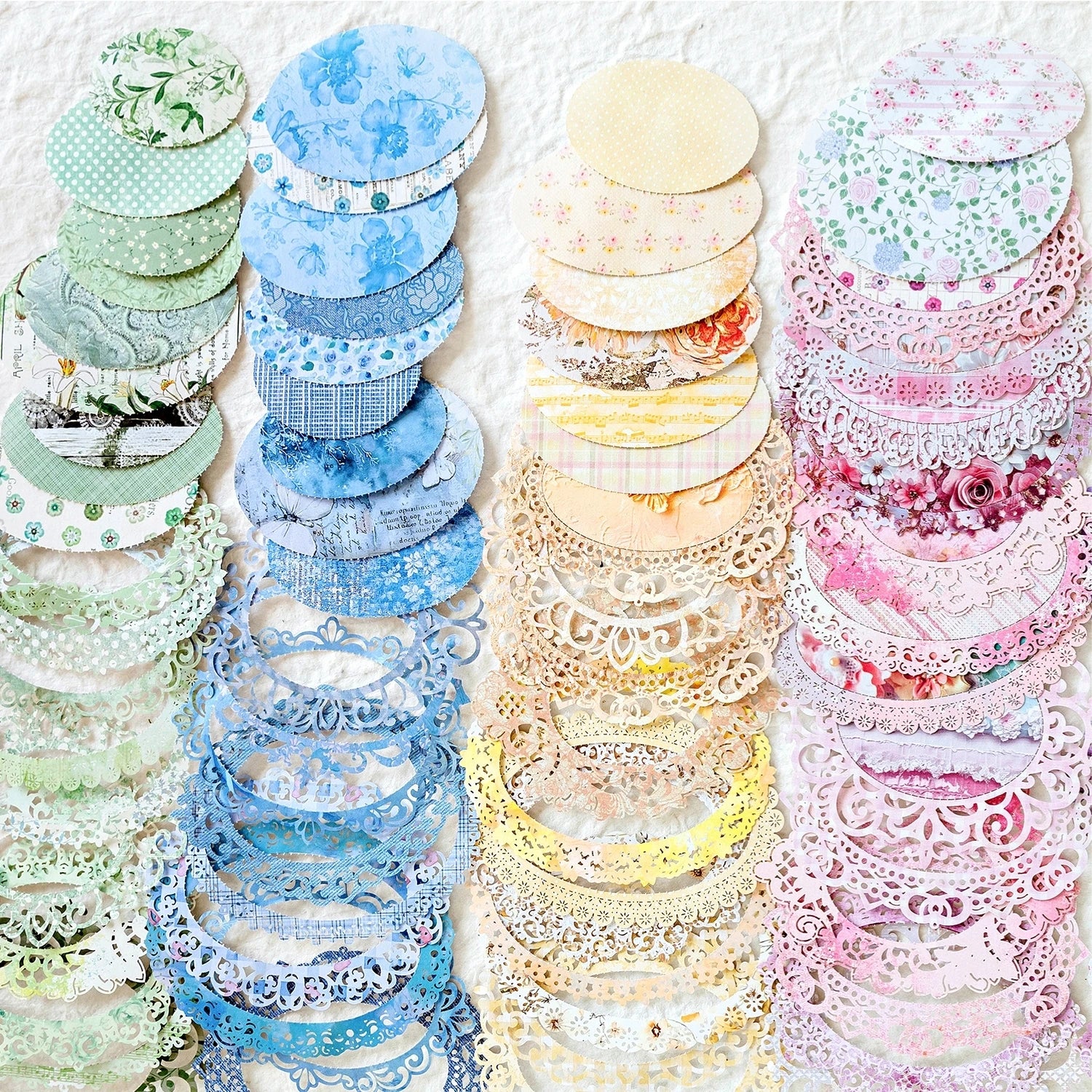 10 pcs Large size Hollow lace material paper DIY Scrapbooking Diary Album Creativity handmade Decorative Junk Journal Supplies Qme