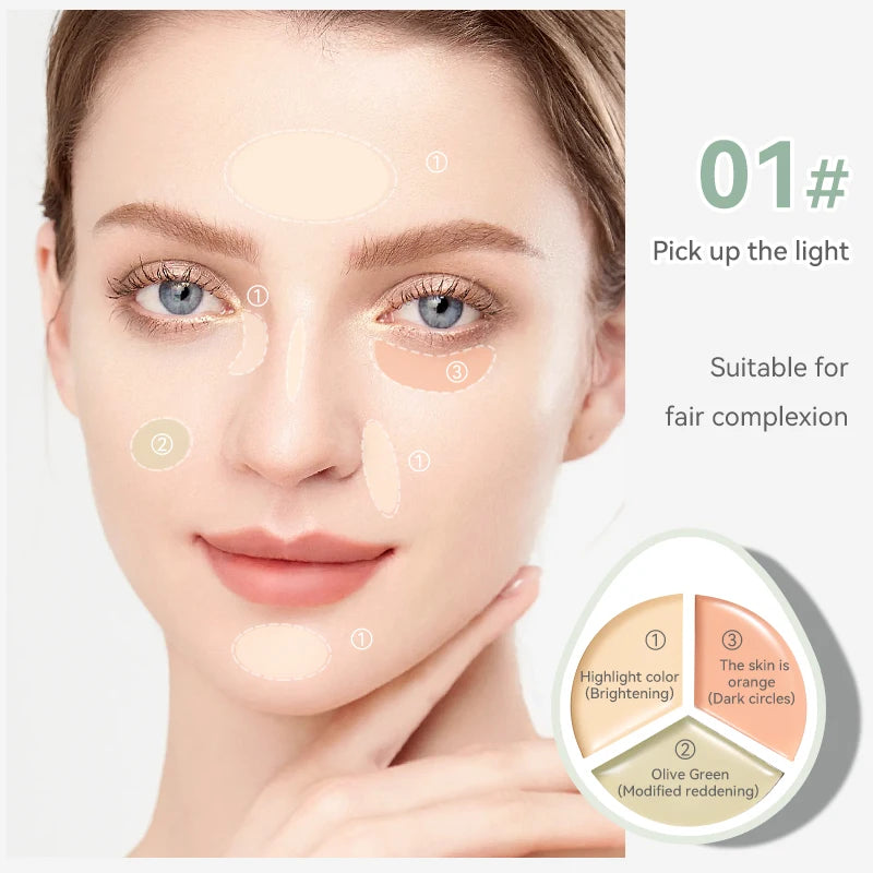 3D Contour Cream Concealer Palette Matte Finish Long-lasting Conceal Qme 01