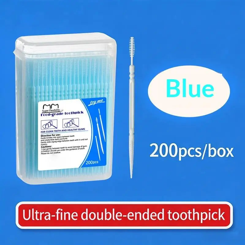 High-end Disposable Toothpick Brush Ultra-fine Family Teeth Cleaning Qme Blue
