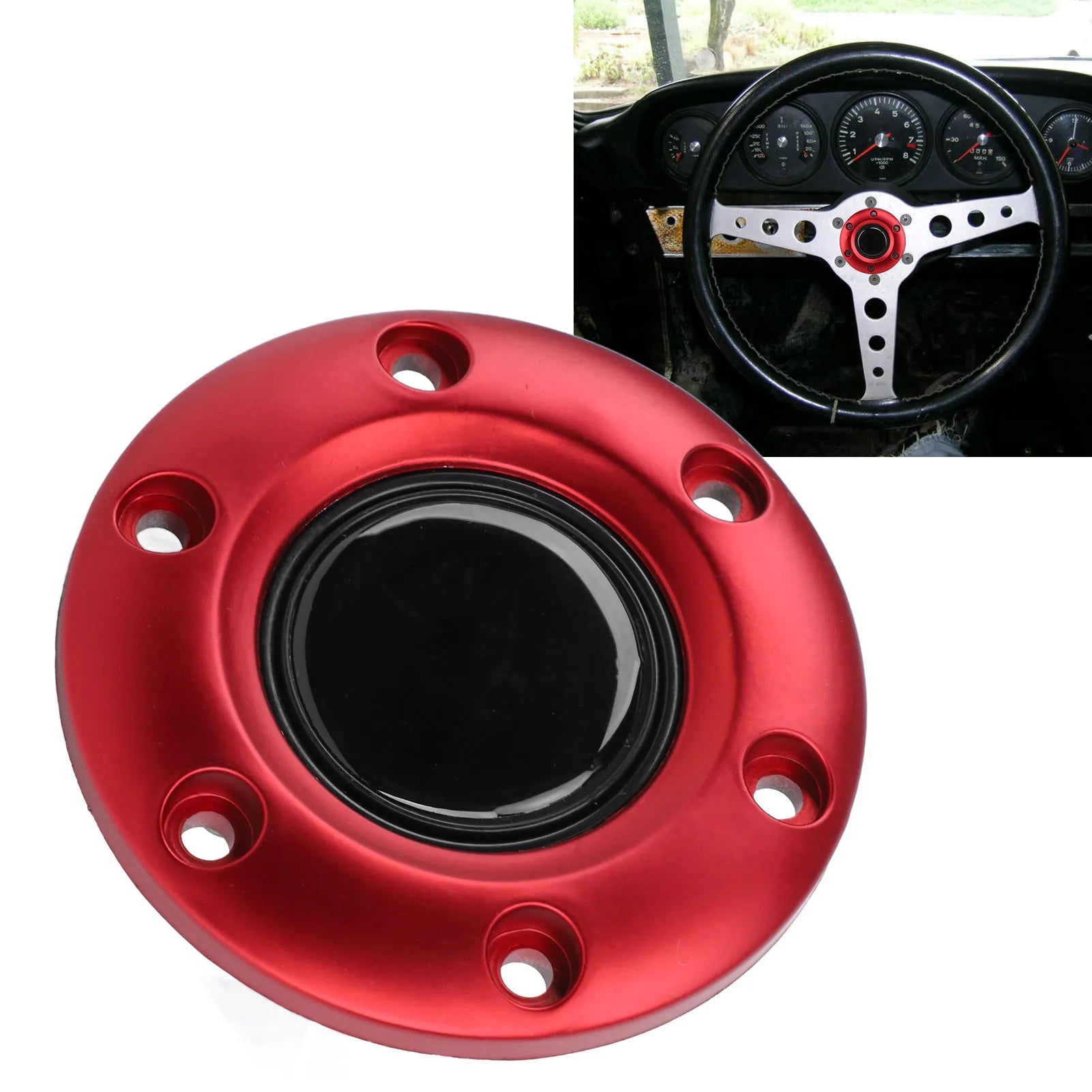 Car Steering Wheel Center Interior Steering Wheel Horn Button for 6 Hole Steering Wheel Steering Wheel Horn Button Qme