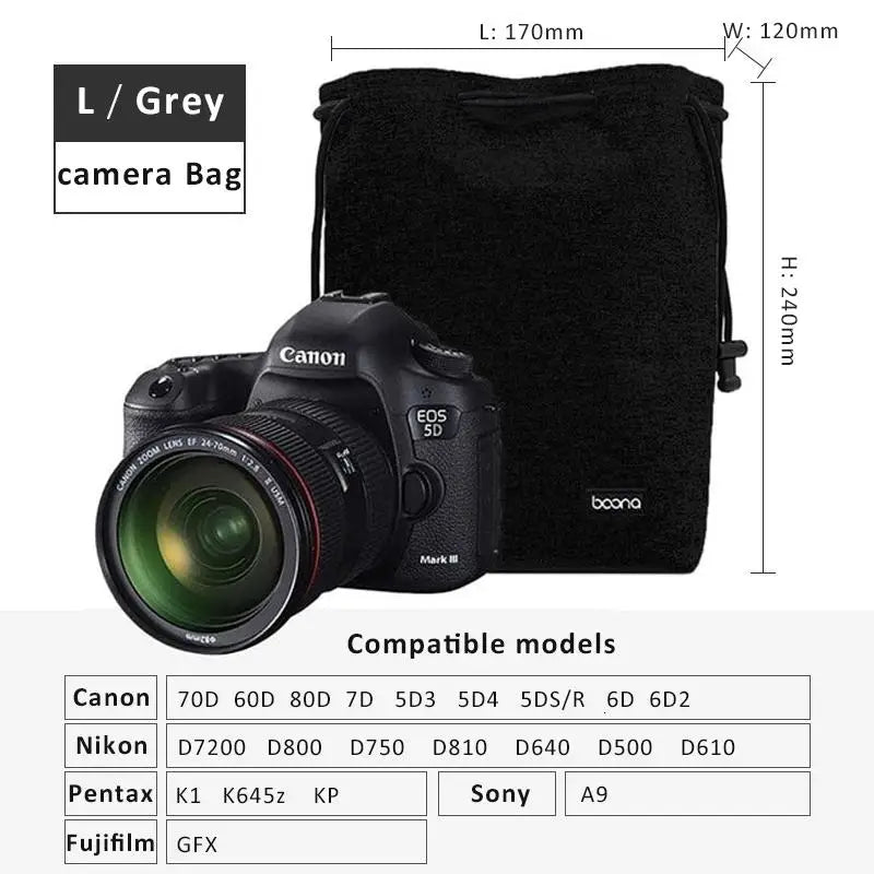 Camera Lens Bag Waterproof Organizer Photographers Travel Hiking Qme A12