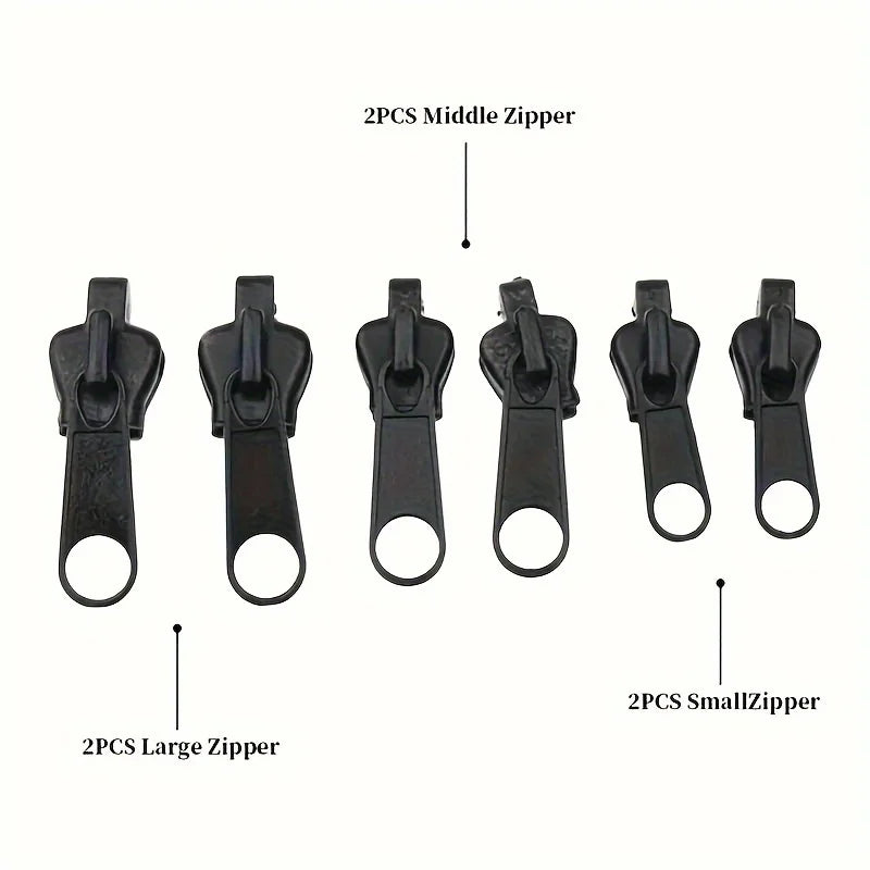 Universal Zipper Repair Kit, Instant Fix Zipper Slider Replacement, No Sewing for Jackets, Bags, Luggage Qme
