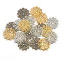 10Pcs Bronze/Gold/Silver Filigree Flower Wraps Connectors For Making Scrapbook DIY Embellishments Home Decor Metal Crafts yk0897 Qme Random mixed