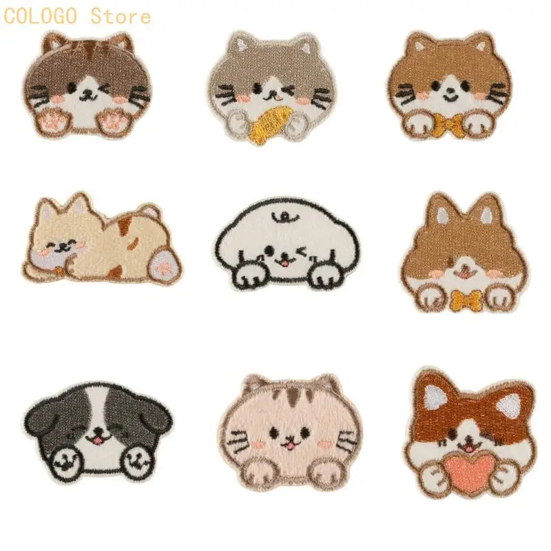 Cats Iron Patches Sew Applique Dogs Embroidered D0LD Qme