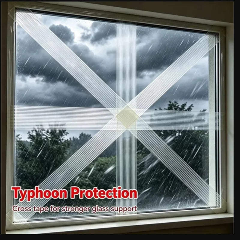Striped Fiberglass Filament Tape Typhoon Window Glass Reinforcement Tape Strong Adhesive No Residue Weatherproof Fiber Tape Qme