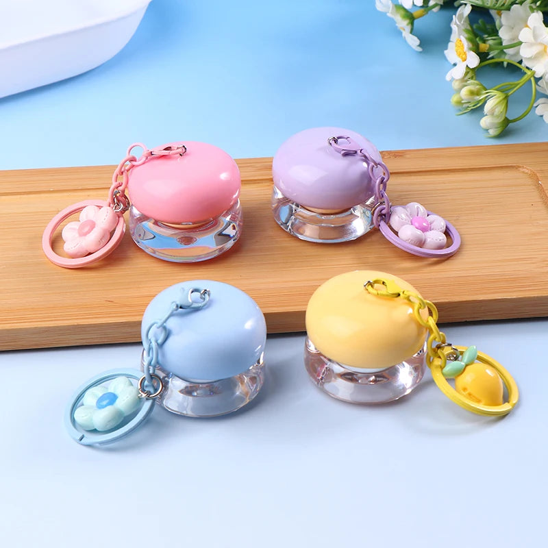 Mini Empty Plastic Lip Mask Jars Keychain Pendant Balm Cans Cream Qme