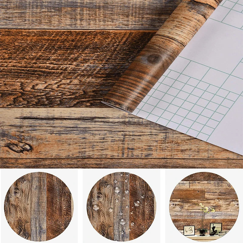 Brown Wood Wallpaper Peel Stick Shiplap Self Adhesive Contact Paper Qme
