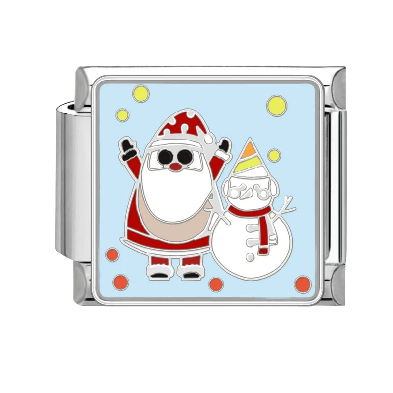 Fashion 2025 Colorful Christmas Socks Snowman Deer Italian Charms Fit