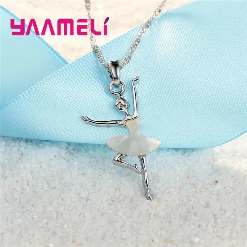 Lovely Pendants Necklaces Earrings for Girls Children 925 Sterling Silver Color Party Accessory Fashion Women Jewelry Sets Qme