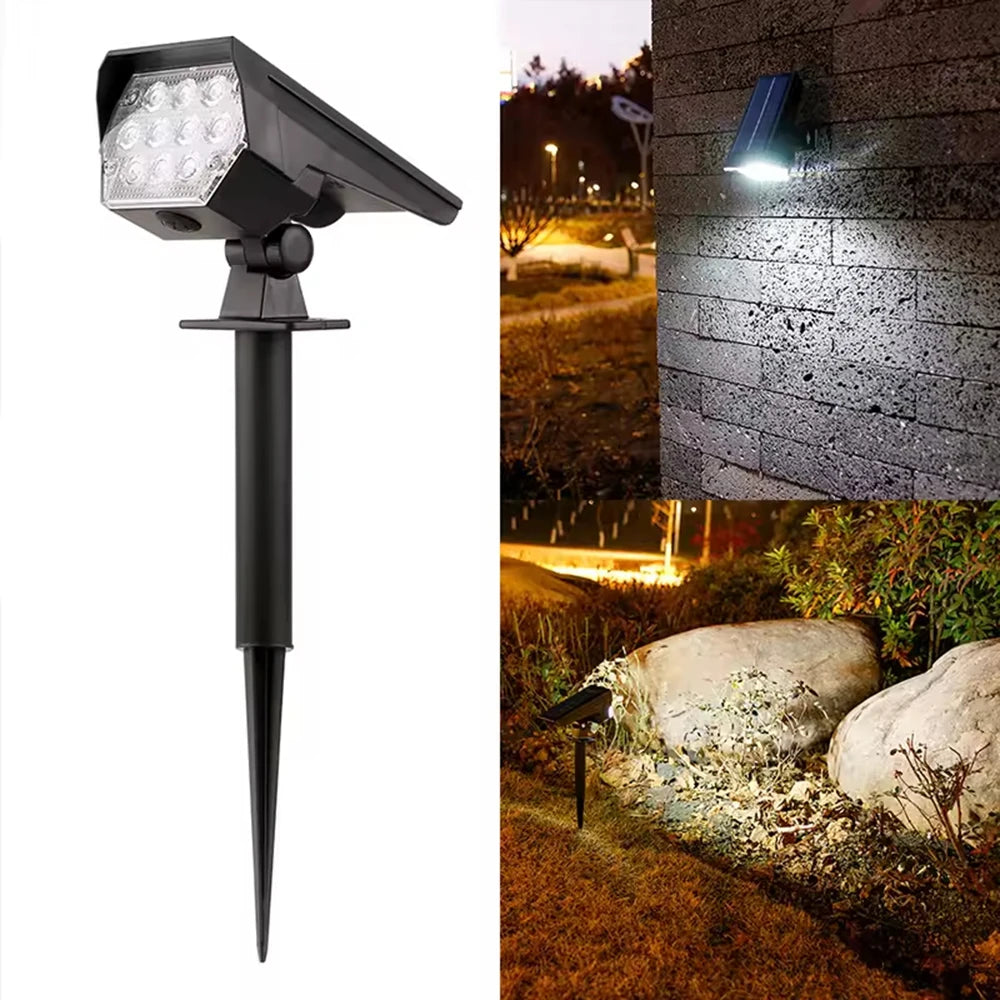 Solar Spotlights, Outdoor Waterproof Floor Mounted Lawn Lights, Outdoor Courtyard Lights, Garden Dual-Use Lighting Qme White Light