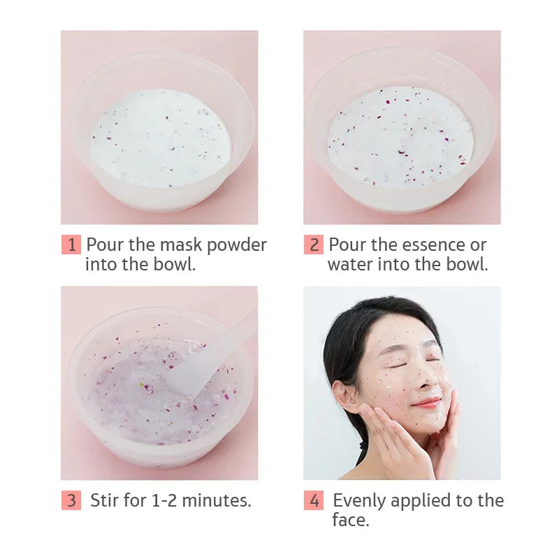 Moisturizing Salon SPA Soft Hydro Jelly Mask Powder Face Skin Care Whitening Rose Collagen Peel Off DIY Rubber Facial Jellymask Qme