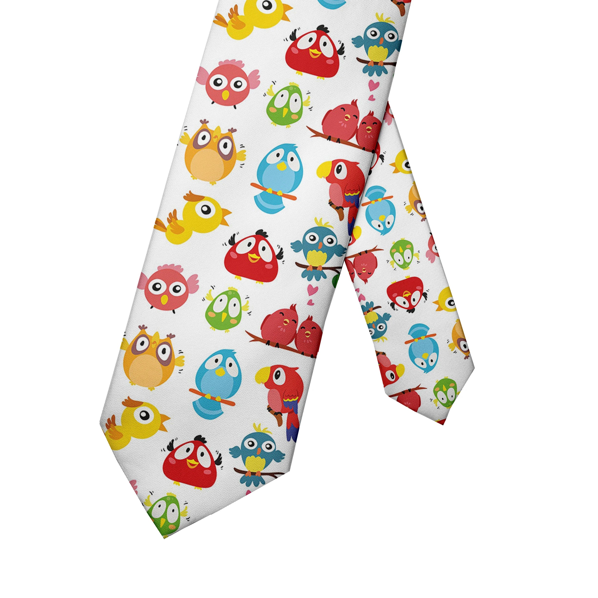 Funny Sparrow Print Tie Men Women Wide Casual Daily Business Shirt Qme