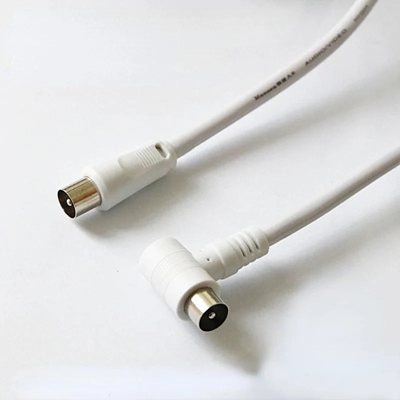 1PCS RF Coaxial Cable Double Male Plug TV Antenna Cable HD Signal Wire for TV Qme